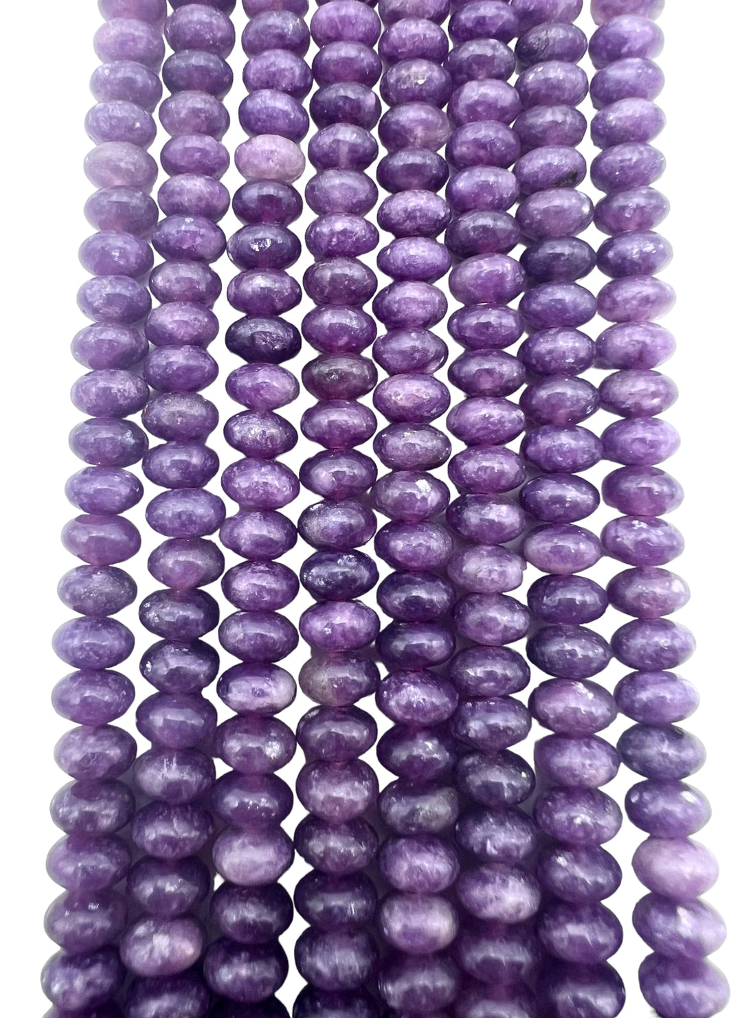 Natural Lepidolite 4x6mm Rondelle Shaped Bead Strands One 16