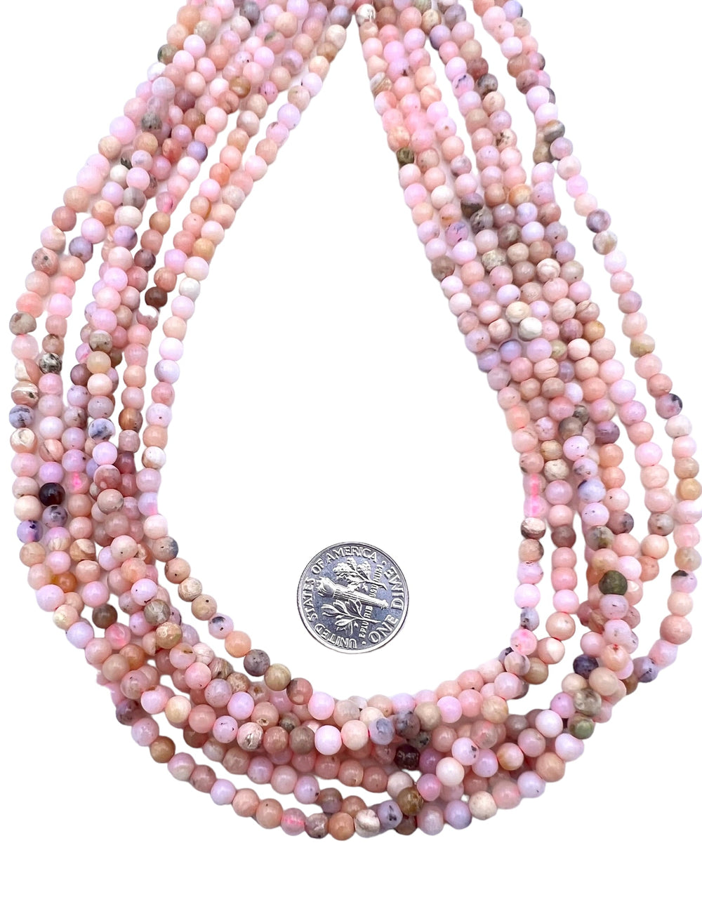 Peruvian Pink Opal 4mm Round Beads 16 inch strand - Opal |