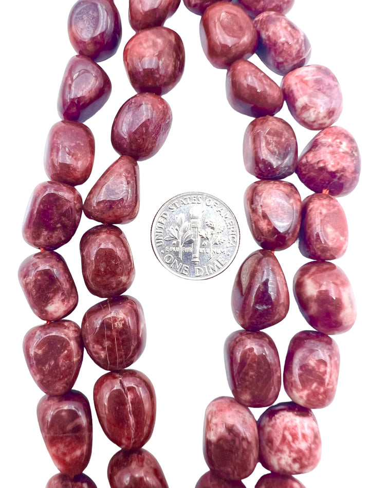 RARE Natural Thulite (Norway) Chucky Nugget Beads (16 inch
