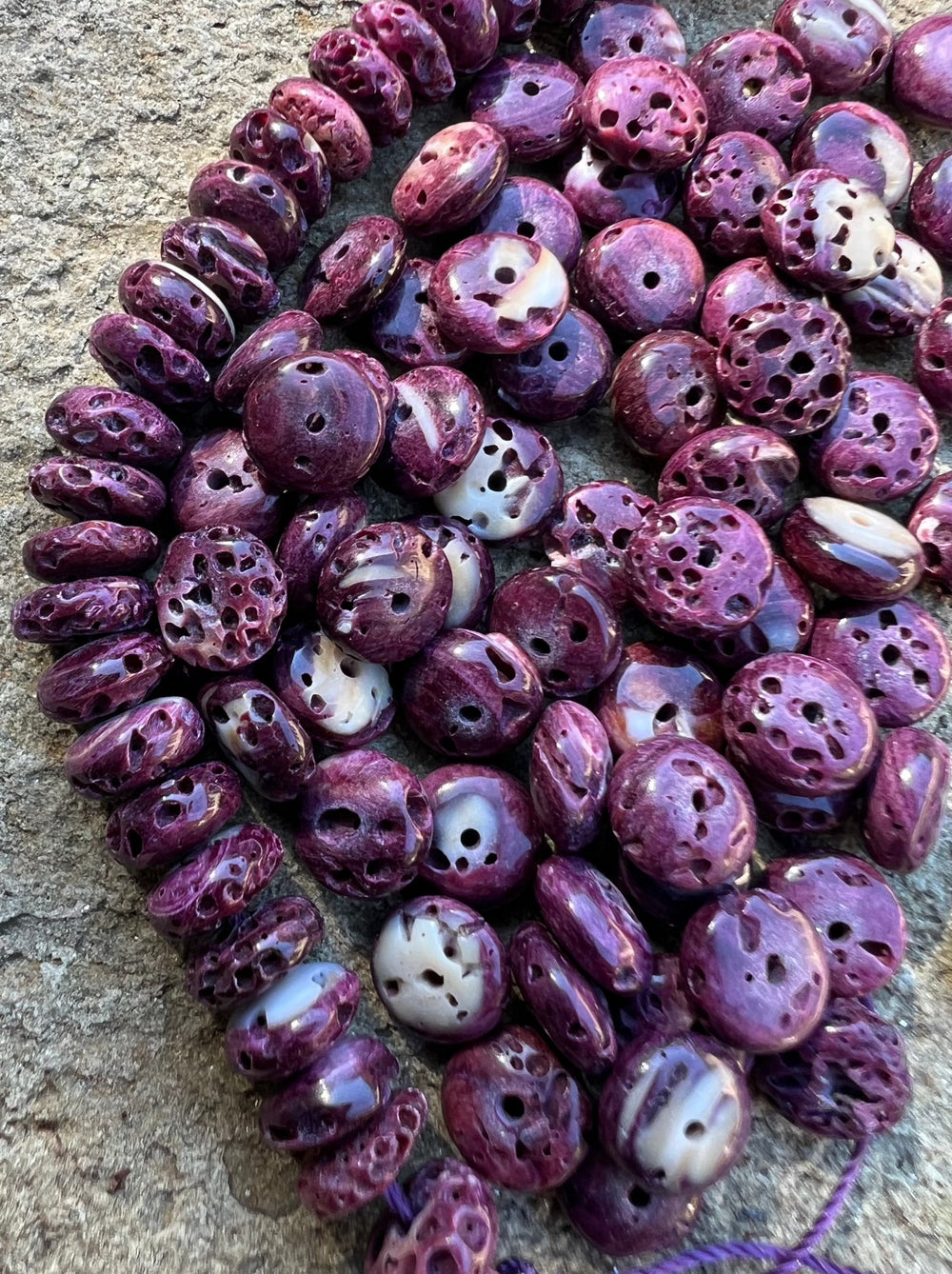 High Quality Dark Purple Spiny Oyster 8mm Rondelle Beads