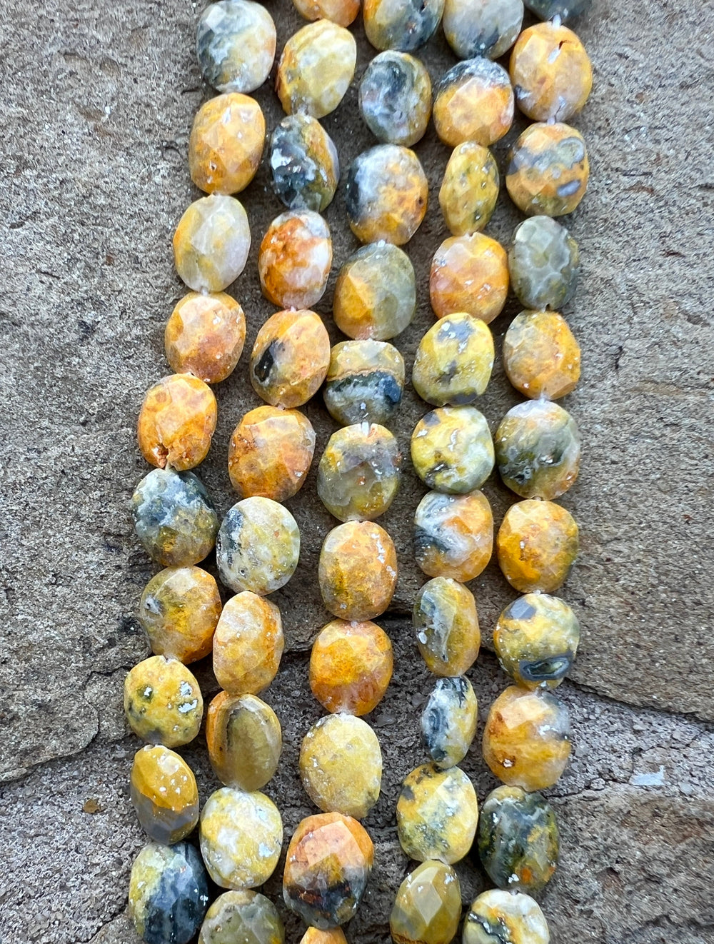 Copy of RARE Bumble Bee Jasper 8x10mm Facet Cut Oval Beads