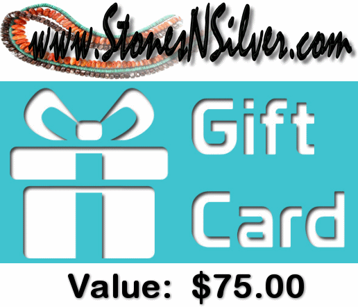 Gift Card for $75 at StonesNSilver.com - stonesnsilver turquoise beads and cabochons