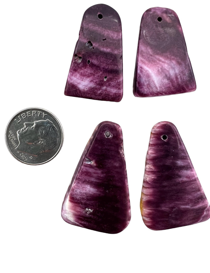 High Quality Purple Spiny Oyster Freeform Earring Slab Beads