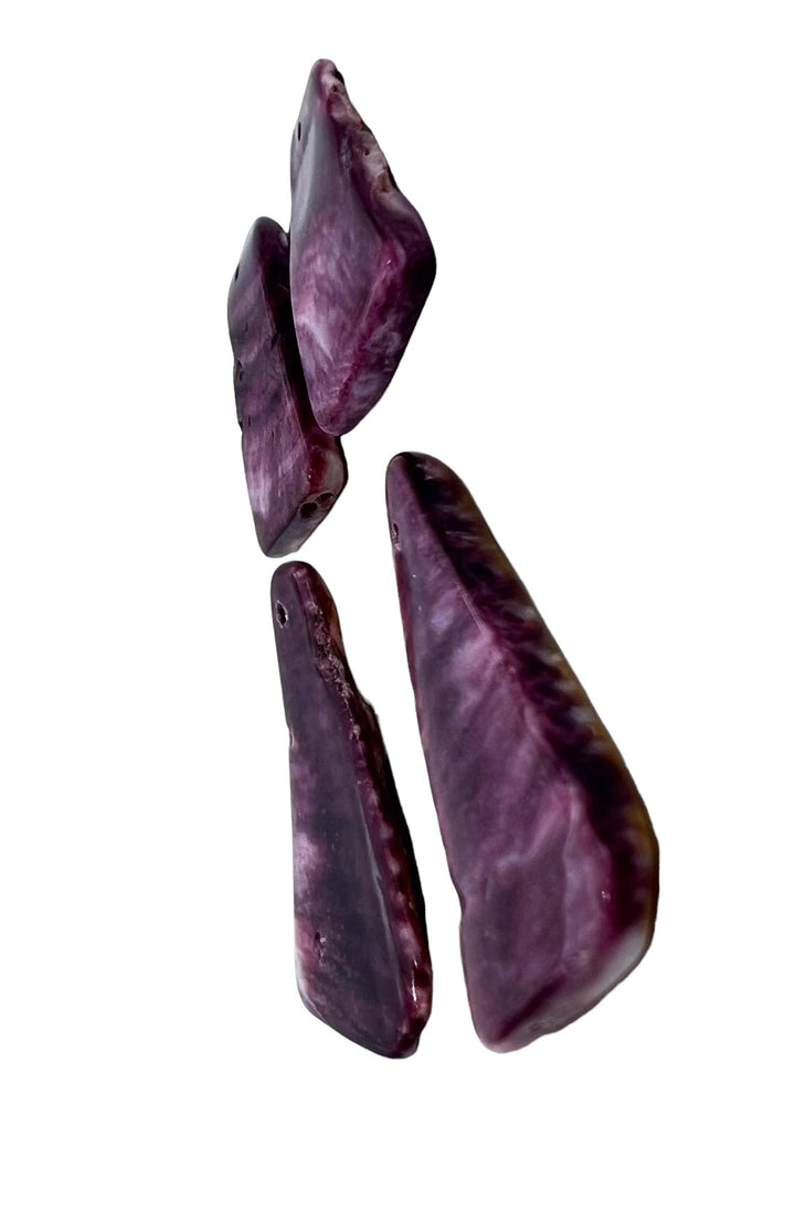 High Quality Purple Spiny Oyster Freeform Earring Slab Beads