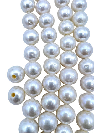 Large Hole Pearls AAA+ Quality 10mm White Fresh Water Pearls