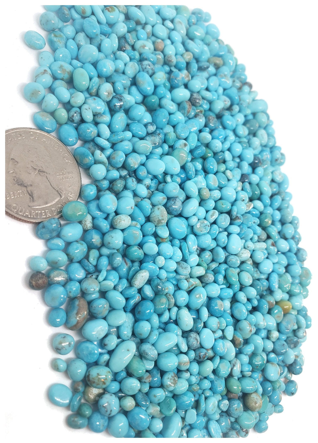 Nacozari (Mex) Turquoise Rounded Small Tumbled Nuggets for 