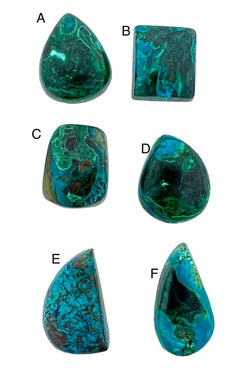 
	  
  
	  
	  
	  	
	    Natural Azurite with Malachite Small Freeform Cabochons, Select One Stone