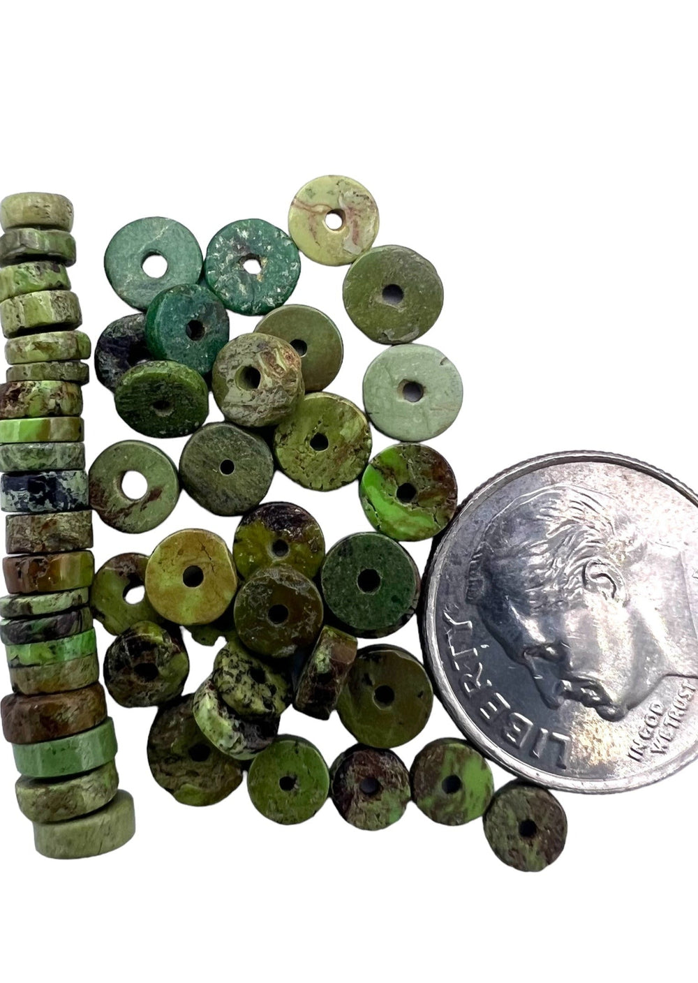 RARE Gaspeite (Canada) 4-5mm Heishi Beads (Package of 10