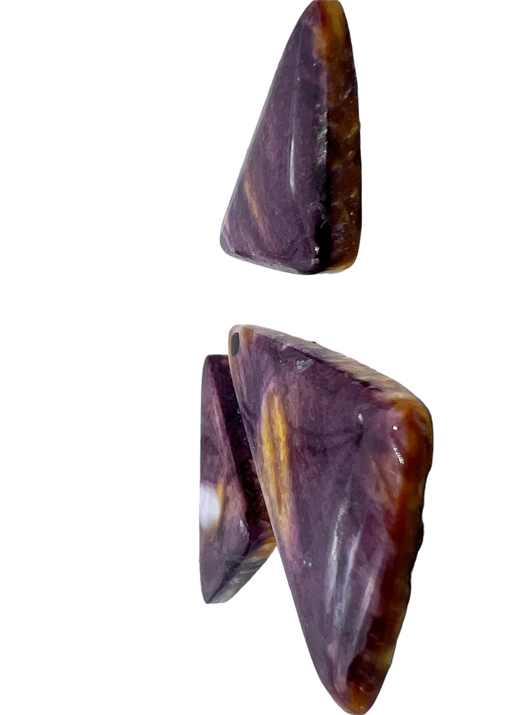 RARE High Quality Purple Spiny Oyster 3 Piece Cabochon Set -