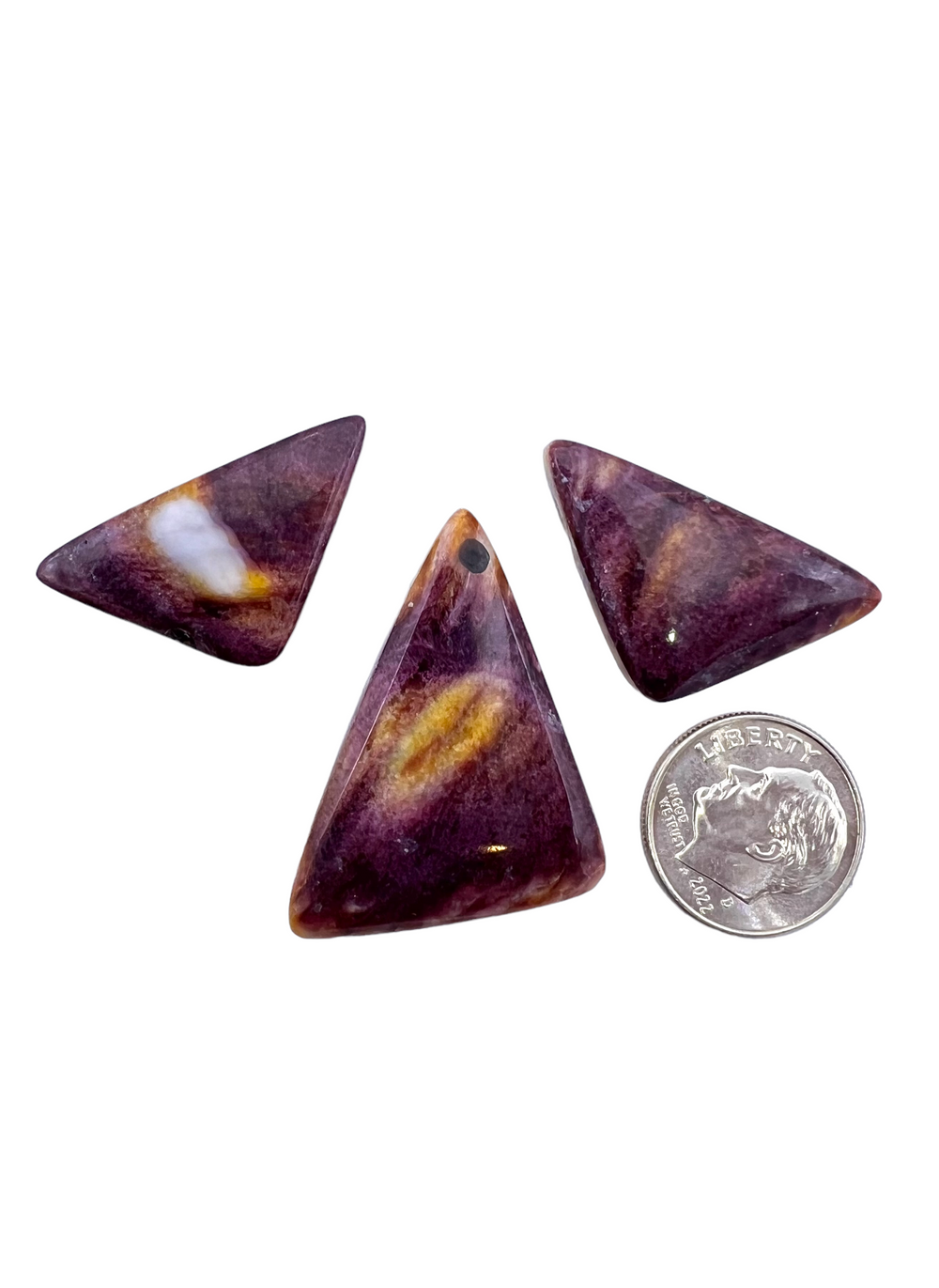 RARE High Quality Purple Spiny Oyster 3 Piece Cabochon Set -