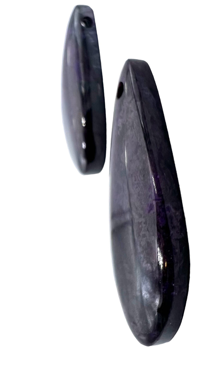 RARE Sugilite Dark Purple Teardrop Shaped Focal Pendant Bead