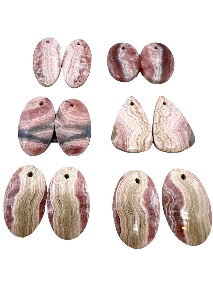Rhorochrosite Bead Slab Pairs Various Shapes and sizes
